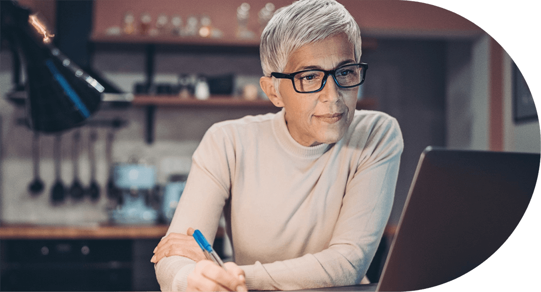 Woman looking at computer